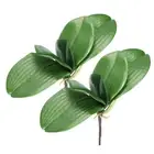 2 Pcs 5.51 Inch Faux Orchid Leaves 5 Petals Artificial Leaf with Stems