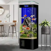 在飛比找Yahoo!奇摩拍賣優惠-2024新款智能熱彎一體成型玻璃魚缸客廳中型金魚缸家用生態水