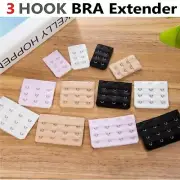 3 PCS Clip On Bra Extender 3 Hook Maternity Plus Size Band Strap Extension Nylon