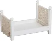 Generic Newborn Props Baby Crib Assisted Wood Mini Bed Doll Bed Accessories