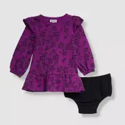 $48 Splendid Babys Girl's Purple Maisey 2 Piece Bloomer Dress Set Size 18-24M