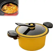 Seattleget Micro Pressure Crock Pot, Non-Stick Multi-Functional Household Fast Stew Soup Pot for Tender Soup and Meat, Compact and Efficient, 3.5L Micro Pressure Crock Pot (Yellow,One Size)