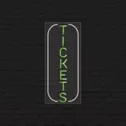 Tickets Sign for Business Displays | LED Flex Neon | 13"W x 32"H x 1"D