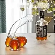 ISWAYSTORE Creative Transparent Funny Cannon Shaped Wine Whiskey Decanter, Crystal Glass Stem Shape Novelty Decanter for Bars, Hotels, Night Clubs, Party