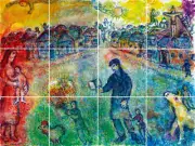 marc chagall le voyageur ceramic tile art mural backsplash