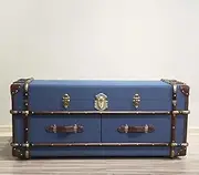 interoknack Vintage trunk style Bed footboard trunk aviator furniture multipurpose storage vintage style trunk luxurious accent furniture