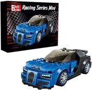 [Block Builder] Bugatti Racing Car Building Block Set (237 Pieces). Racing Car Building Blocks for Kids and Adults (Blue)