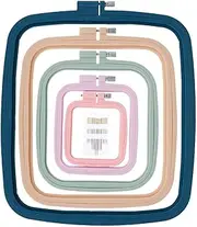 4/5 Pcs Square Embroidery Hoop Set - Assorted Colors, Different Sizes With 16 Needles - Plastic Frame for Sewing and Crafts (4)