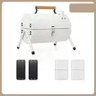 (B1 White)Portable Charcoal Barbecue Grill Outdoor BBQ Grill Household Indo KM