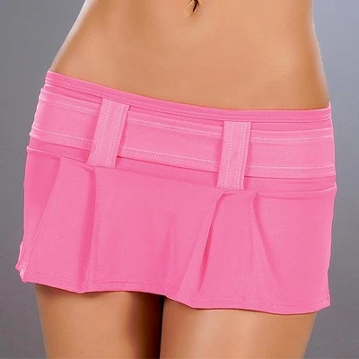 5006 Hot Pink School Girl Dance Club Wear GoGo Roller Short Skirt Rave S M L
