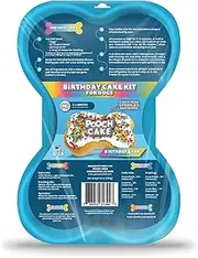 Pooch Cake Dog Birthday Cake Kit - Birthday Cake Flavor with Sprinkles - Microwavable Dog Cake Mix, Dog Icing Mix and Dog Safe Sprinkles - Made in USA - Reusable Silicone Pan