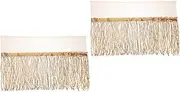 OHPHCALL 2pcs Fringe Tassel Trim for Women Girls Sequin Skirt Waist Tassel for Dance Costume Decor