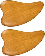 MOTHNUR 2Pcs Wooden Facial Massage Gua Board Heart Shaped Scraping Tools for Skin Care and Relaxation Promote Circulation Tension Compact Design for