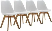 [Chotto] Ando Dining Chairs - Set of 4 in White: Contemporary Elegance for Stylish Dining. Comfortable, Durable Seating for Your Modern Living Space