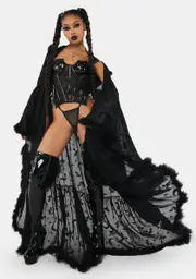 [Trickz N' Treatz] Witch You Were Here Marabou Robe