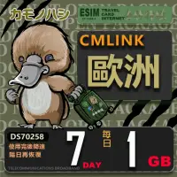 在飛比找momo購物網優惠-【鴨嘴獸 旅遊網卡】CMLink 歐洲7日輕量型 吃到飽(歐