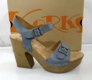 KORKS by Kork Ease Desiree Wedge Platform Sandals Comfort Light Blue Size 8