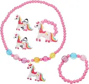 Totority Unicorn Jewelry Kit for Girls Necklace Bracelet Ring Earring for Birthday Present