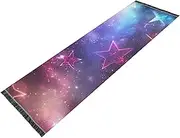 PDZRMY Washable Runner Rug Star Space Purple Blue 2’ x 6’ Non-Slip Kitchen Runner Rug for Hallways Entryway Bedroom Living Room Floor Carpet Runner- Soft Thin Mat for Family Pet