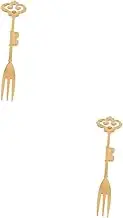 MAGICLULU 2 pcs Fruit Fork Rustproof Dessert Picks for Fruits Cakes Snacks and Appetizers Modern Design Kitchen Gadget Food Pick for Home and Parties