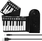 49 Keys Roll Up Piano Soft Piano Silicone Foldable Electronic Keyboard Piano for ren Student Musical Instrument Black One Size