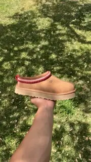 UGG Youth Size 5 EU 37 Chestnut Suede Tazz Lined Slippers House Shoes AJ-615