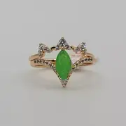 Bomb Party Ring Carry Me Through LC Peridot Fused W/Genuine Quartz RGP Sz 10