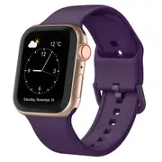For Apple Watch Series 5,40-mm Case,Pin Buckle Silicone Watch Band,Dark Purple