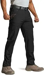 [CQR] Mens Work Trousers Flexible Ripstop Water Resistant Tactical Pants Outdoor EDC Cargo Pants