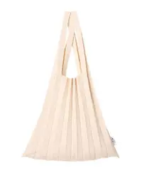在飛比找誠品線上優惠-PLEATS MAMA 韓國文青風環保百褶針織購物袋(大)奶