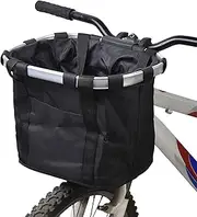 Bicycle Bike Detachable Cycle Front Canvas Basket Carrier Bag Pet Carrier Aluminum Alloy Frame ALKOY