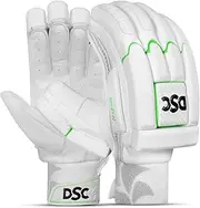 DSC Split 22 Cricket Batting Gloves | Color: White & Green | Size: Youth RH | Material: PU & Ultra-Light Foam | for Advanced | FRP Protection | Airflow Gusset for Ventilation | Pittard Leather Palm