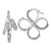 Sterling Silver Polished Stellux Crystal 4-Loop Dangle Earrings