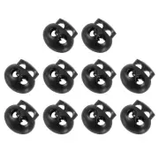 Plastic Spring Cord Lock, 10Pcs Shoe Lace Tie Locks Fastener (Black)