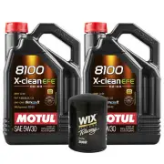10L Motul 8100 X-CLEAN EFE 5W30 Wix Racing Filter Motor Oil Change Kit API SN