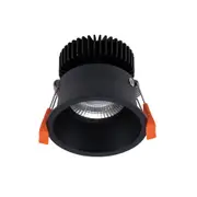 Deep Round Recessed LED Downlight 10W Black Aluminium 5000K - 20669