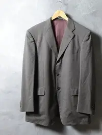 在飛比找Yahoo!奇摩拍賣優惠-日本品牌 Gainer 深灰 純羊毛 西裝外套