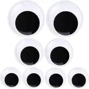 Giant Wiggle Googly Eyes with Self Adhesive Large Black 3 large sizes-8pcs