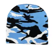 Camo Camouflage Stocking Knit Cap Beanie Hat Hunting Military Blue Black Toque