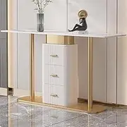 HOLGVE Console Table, Rock Board Sofa Table, Entryway Table with Storage Drawer, Behind Couch Table, Against The Wall Contemporary Accent Table, Hallway Table(47.2inch/120cm)