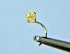 2.2mm 14k SOLID YELLOW GOLD YELLOW DIAMOND NOSE SCREW, SPARKLES,CERTIFICATE