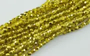 100 Yellow Gold Metallic AB Faceted Glass Beads 4MM
