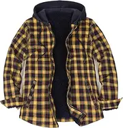 [ZENTHACE] Women's Hooded Flannel Shirt Jacket,Sherpa Lined Full Zip Fall Winter Plaid Shacket