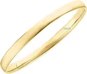 [Generic] Bangle Real 18k Yellow Gold Filled Solid Flat 5mm Cuff Bracelet Baby Size 45mm