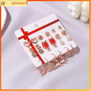 Christmas Earrings Set Alloy Enamel Drop Dangle Earring Stud