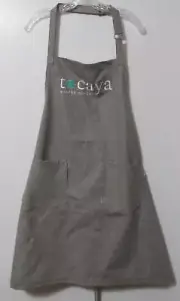 NewChef Classic Gray Pinstripe 2 Pocket Bib Apron "Branded" One Size