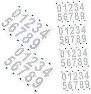 TEHAUX 6 Sets Reflective Number Stickers for Mailbox and Garbage Bins Fluorescent Decals for Outdoor Address Signs Numbers Enhanced Visibility Low Light
