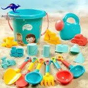 18 Pcs Buckets and Spades with Watering Can Beach Sand Pit Toys for Kids, Beach