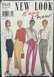New Look 6445 sewing pattern PANTS slinky pencil SKIRT SEW EASY sizes 8-18 UNCUT