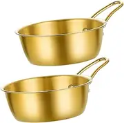 DONFAMDS 2Pcs Korean Style Bowls with Handle Versatile Rice Wine Soup Containers for Home Restaurant Camping Dipping Bowls for Food Use